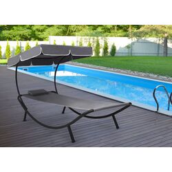 Șezlong cu copertină VidaXL 48079 (Grey)