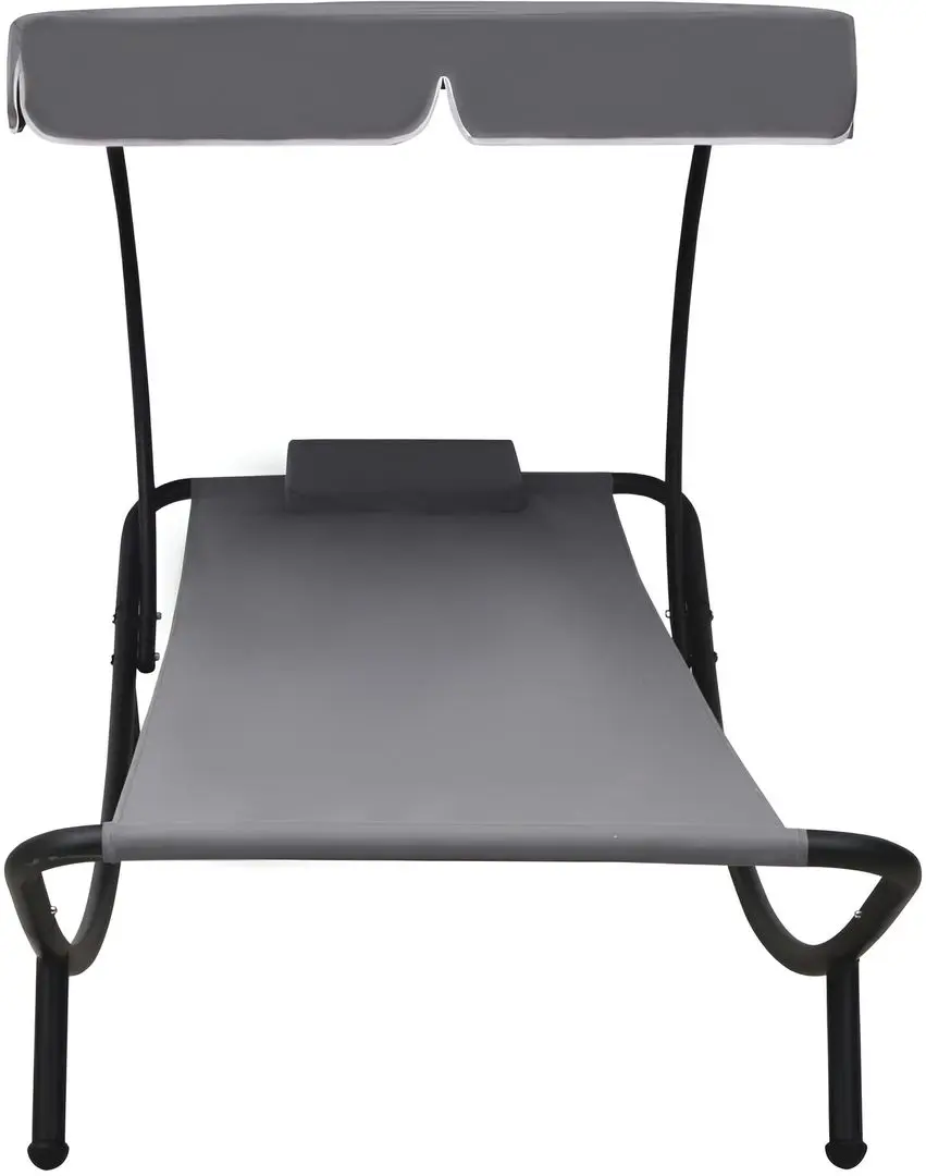 Șezlong cu copertină VidaXL 48079 (Grey)