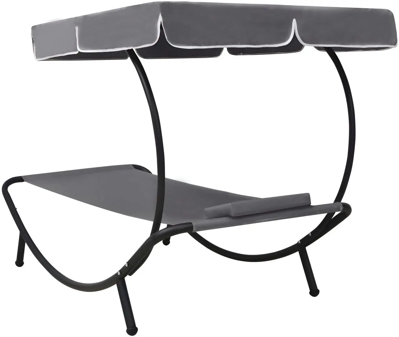 Șezlong cu copertină VidaXL 48079 (Grey)