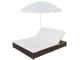 Șezlong cu umbrelă VidaXL 42949 (White/Brown)