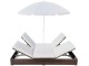 Șezlong cu umbrelă VidaXL 42949 (White/Brown)