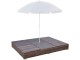 Șezlong cu umbrelă VidaXL 42949 (White/Brown)