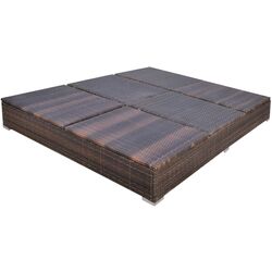 Шезлонг с зонтом VidaXL 42949 (White/Brown) Thumb