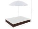 Șezlong cu umbrelă VidaXL 42949 (White/Brown)