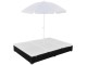 Șezlong cu umbrelă VidaXL 42950 (White/Black)