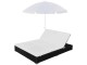 Șezlong cu umbrelă VidaXL 42950 (White/Black)