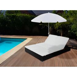 Șezlong cu umbrelă VidaXL 42950 (White/Black)