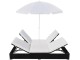 Șezlong cu umbrelă VidaXL 42950 (White/Black)