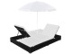 Șezlong cu umbrelă VidaXL 42950 (White/Black)