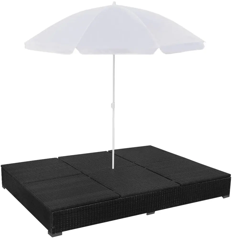 Шезлонг с зонтом VidaXL 42950 (White/Black)