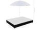 Șezlong cu umbrelă VidaXL 42950 (White/Black)