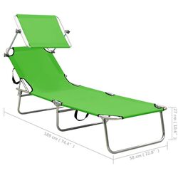 Шезлонг VidaXL 310325 (Apple Green) Thumb