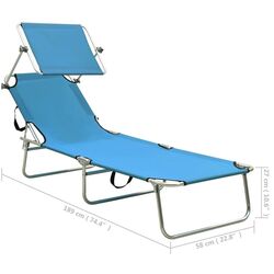 Sezlong VidaXL 310326 (Turquoise) Thumb