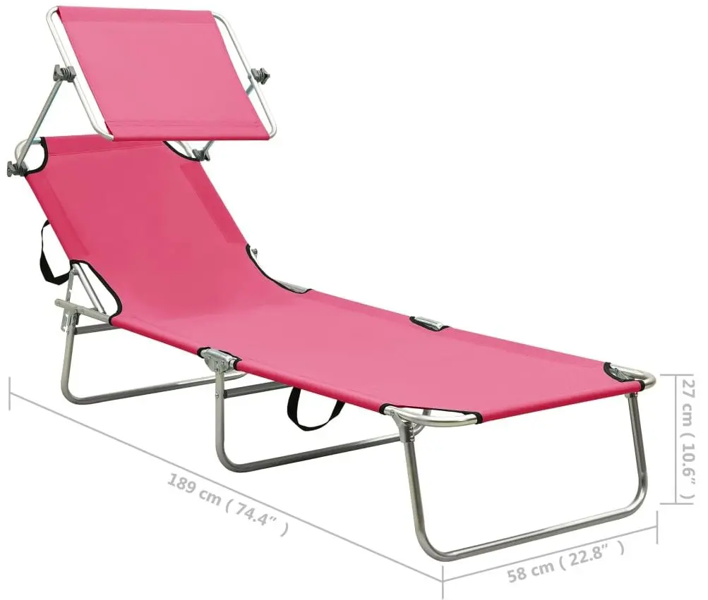 Шезлонг VidaXL 310327 (Pink)