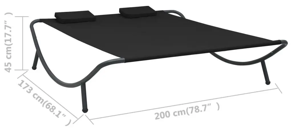 Sezlong VidaXL 313529 (Black)