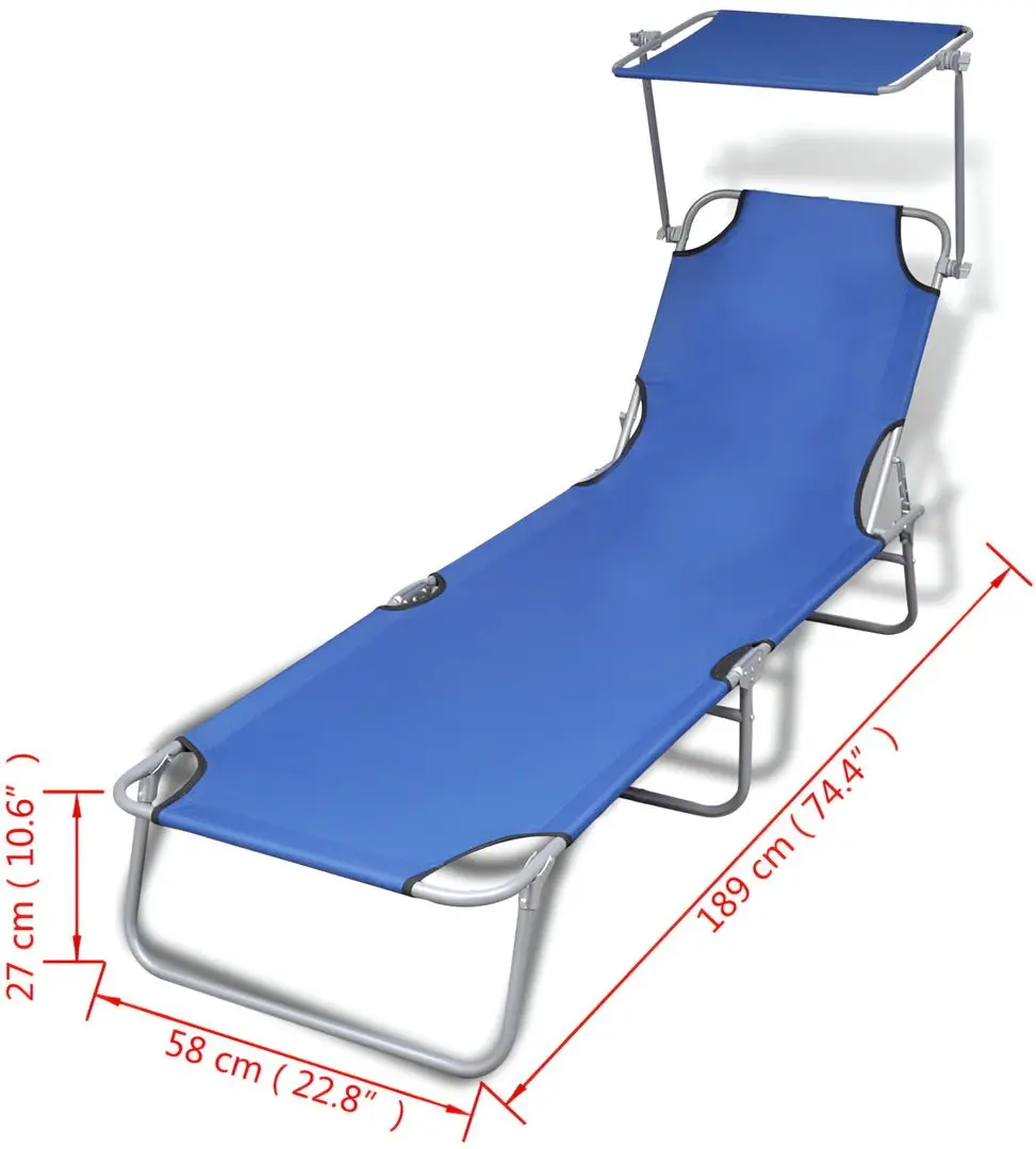 Șezlong VidaXL 41196 (Blue)