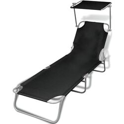 Șezlong VidaXL 41197 (Black) Thumb