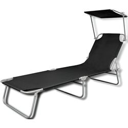 Șezlong VidaXL 41197 (Black) Thumb