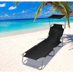 Șezlong VidaXL 41197 (Black)