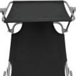 Șezlong VidaXL 41197 (Black) Thumb