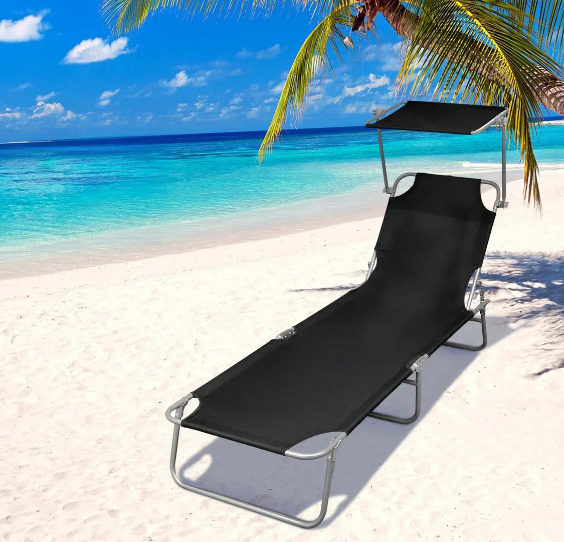 Șezlong VidaXL 41197 (Black)