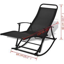 Șezlong vidaXL 42158 (Black) Thumb