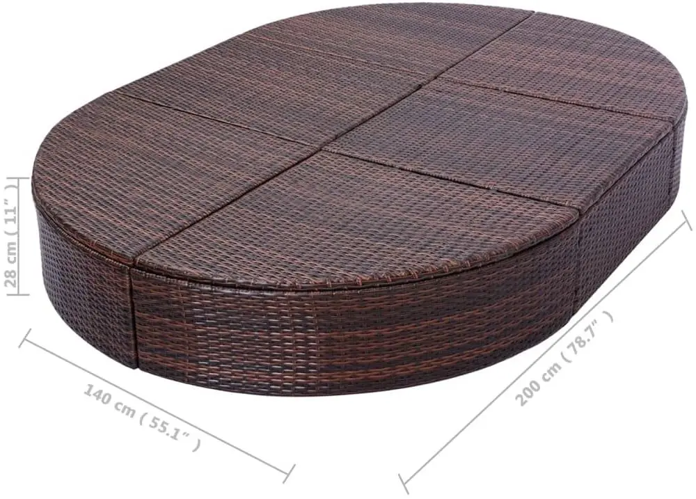 Șezlong VidaXL 42939 (Brown)