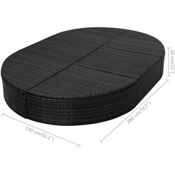 Șezlong VidaXL 42940 (Black) Thumb