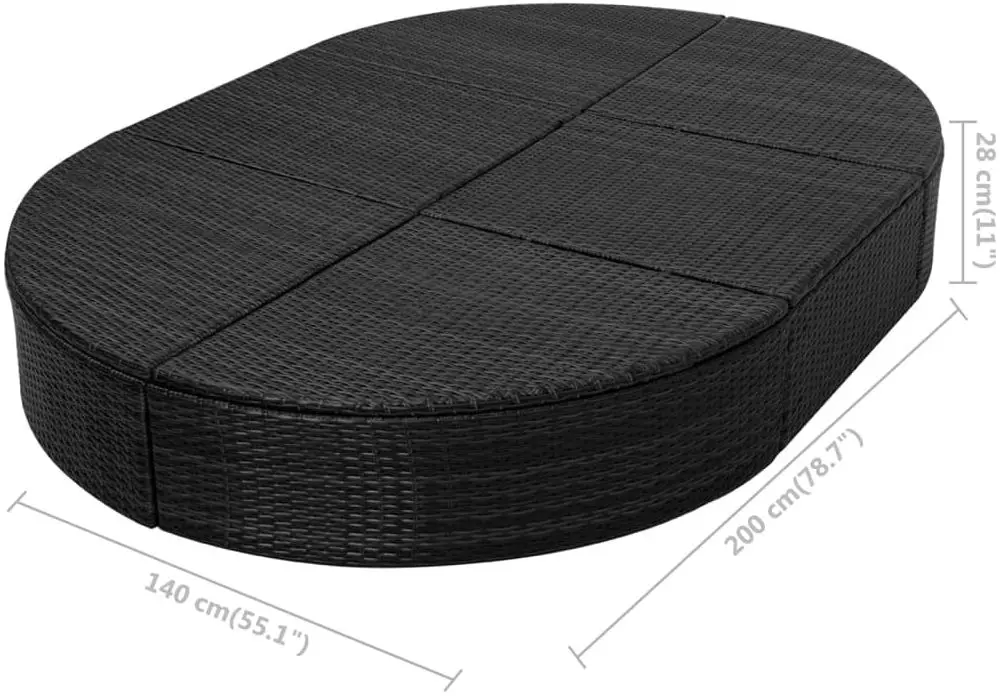 Șezlong VidaXL 42940 (Black)