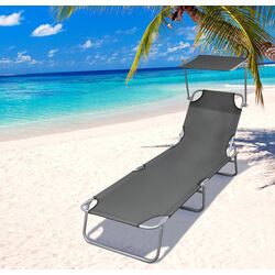Șezlong VidaXL 44291 (Grey)