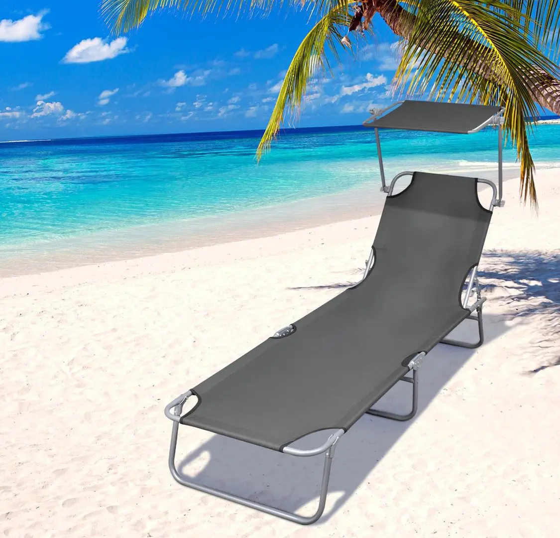 Șezlong VidaXL 44291 (Grey)