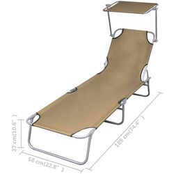 Șezlong VidaXL 44292 (Grey Taupe) Thumb