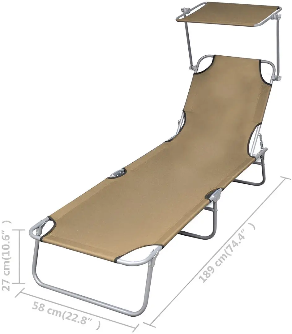 Șezlong VidaXL 44292 (Grey Taupe)