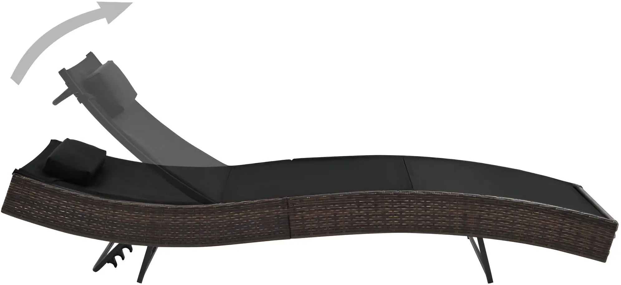 Шезлонг VidaXL 44716 (Brown/Black)