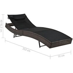 Шезлонг VidaXL 44716 (Brown/Black) Thumb