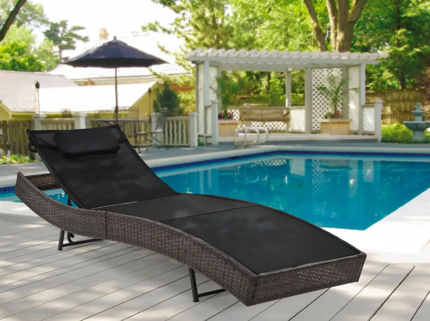 Шезлонг VidaXL 44716 (Brown/Black)