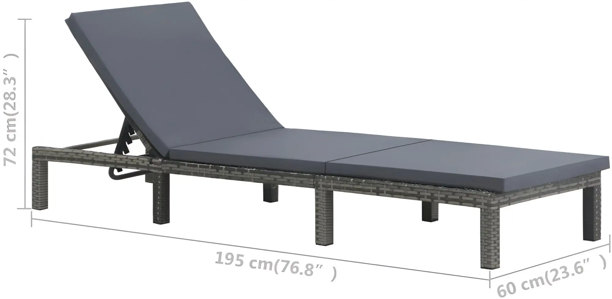 Șezlong VidaXL 47752 (Anthracite)
