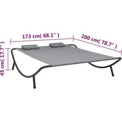 Шезлонг VidaXL 48076 (Anthracite) Thumb