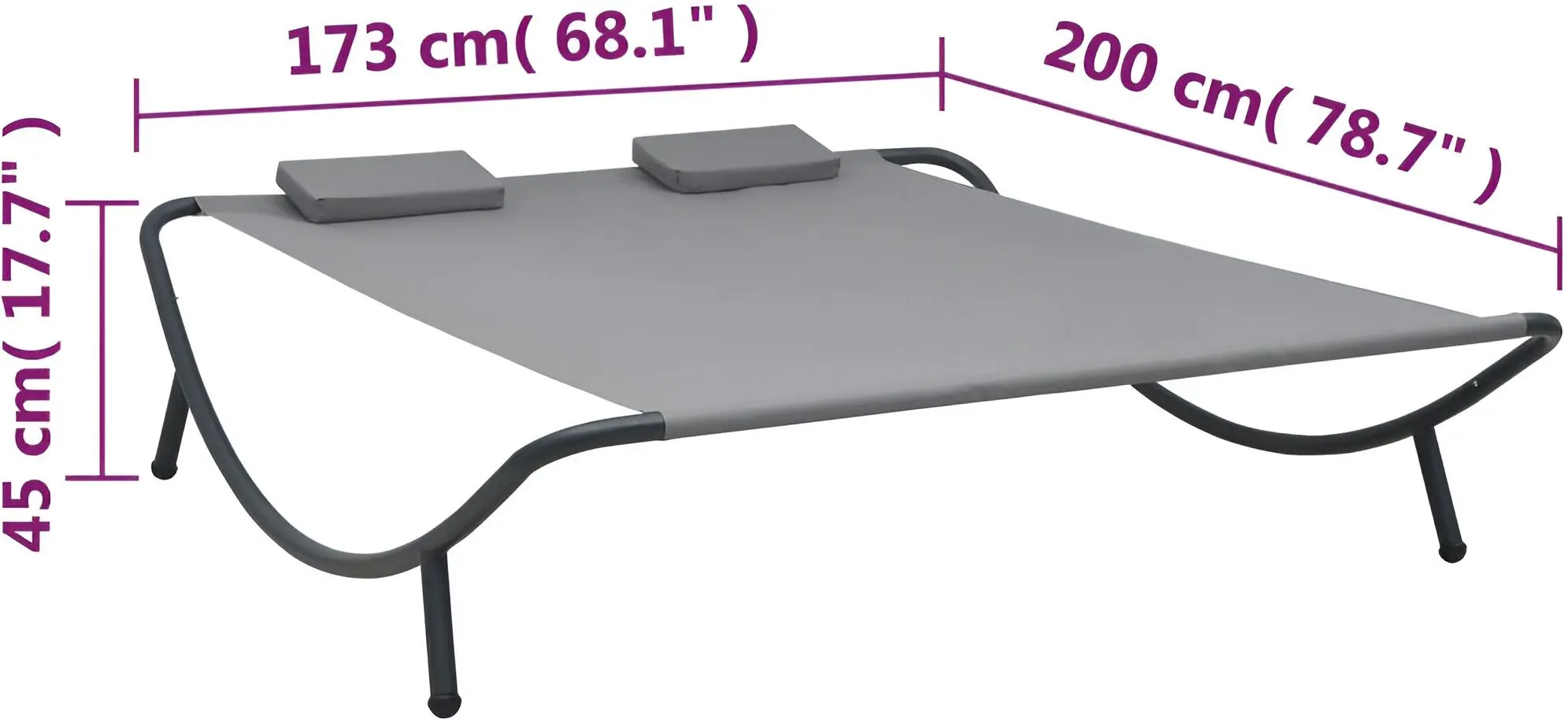 Шезлонг VidaXL 48076 (Anthracite)