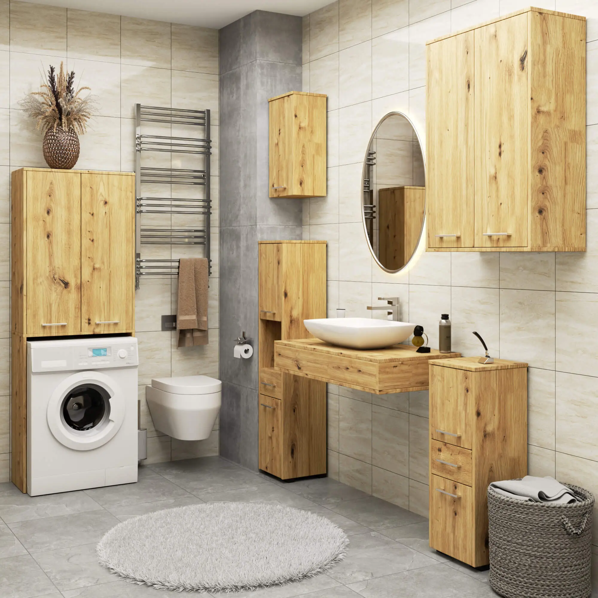 Dulap Akord Fin 180cm 2D (Artisan Oak)