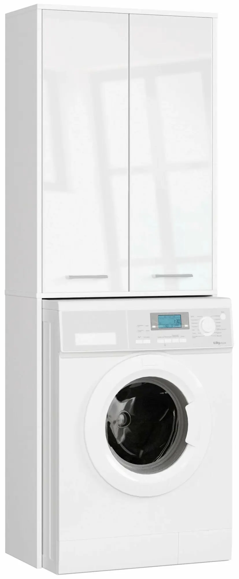 Dulap Akord Fin 180cm 2D (White/Glossy White)