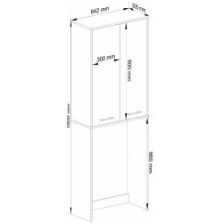 Dulap Akord Fin 180cm 2D (White/Glossy White) Thumb