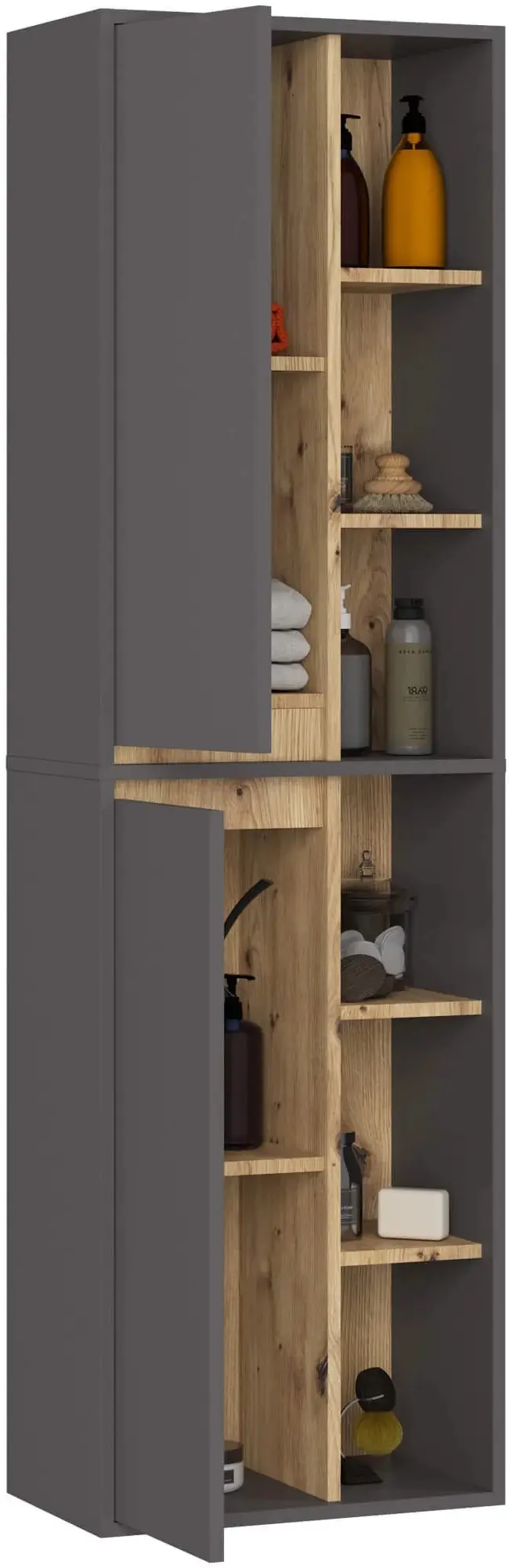 Dulap Akord Vami W50 2D6P (Graphite Grey/Artisan Oak)