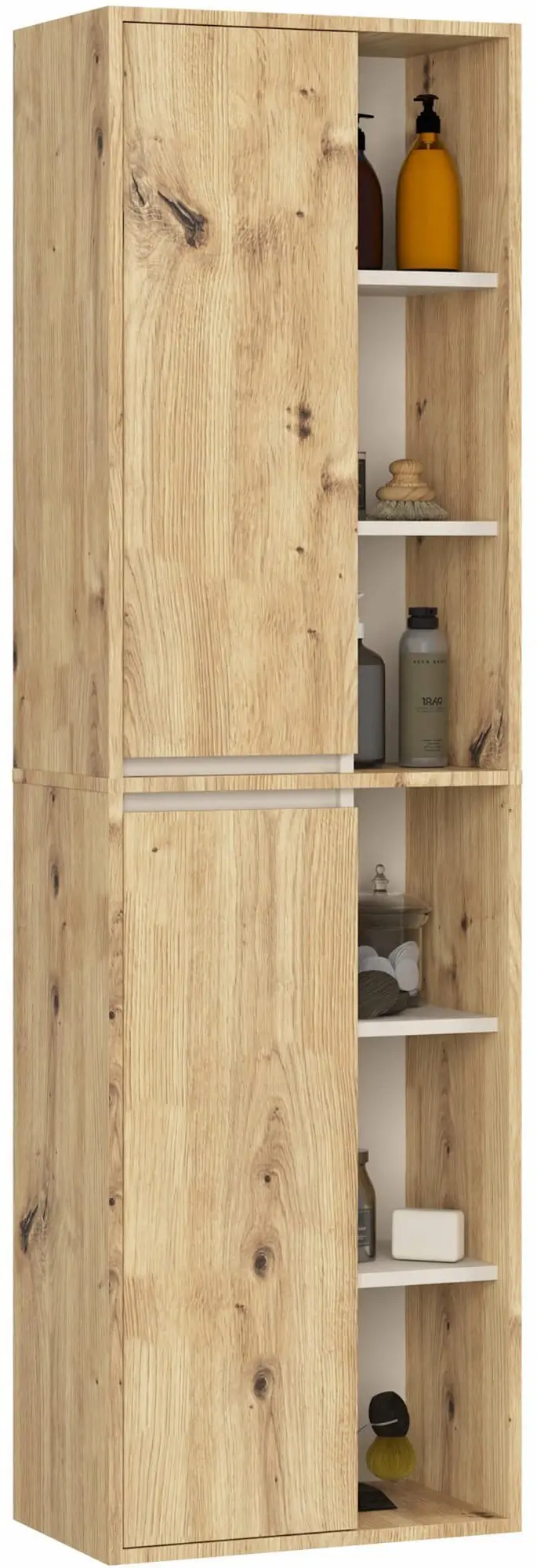 Dulap suspendat Akord Vami W50 2D6P (Artisan Oak/Cashmere)