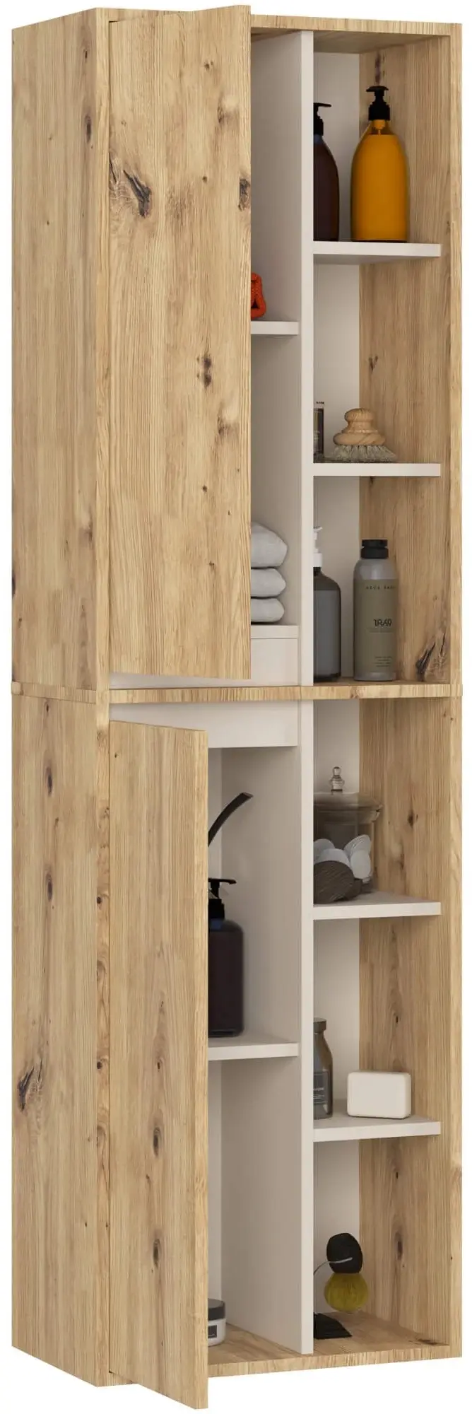 Dulap suspendat Akord Vami W50 2D6P (Artisan Oak/Cashmere)