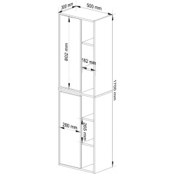 Dulap suspendat Akord Vami W50 2D6P (Artisan Oak/Cashmere) Thumb