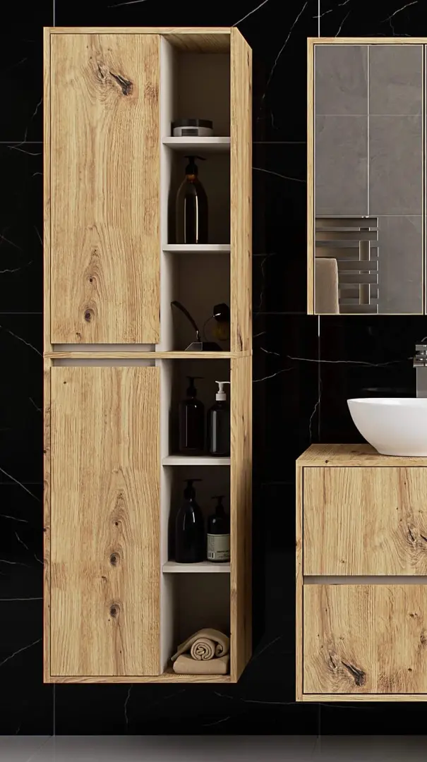 Dulap suspendat Akord Vami W50 2D6P (Artisan Oak/Cashmere)