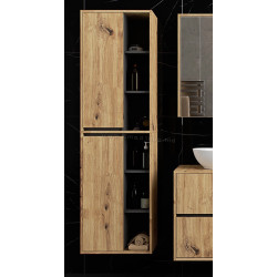 Dulap suspendat Akord Vami W50 2D6P (Artisan Oak/Graphite Grey)