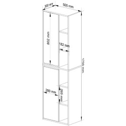 Dulap suspendat Akord Vami W50 2D6P (Artisan Oak/Graphite Grey) Thumb