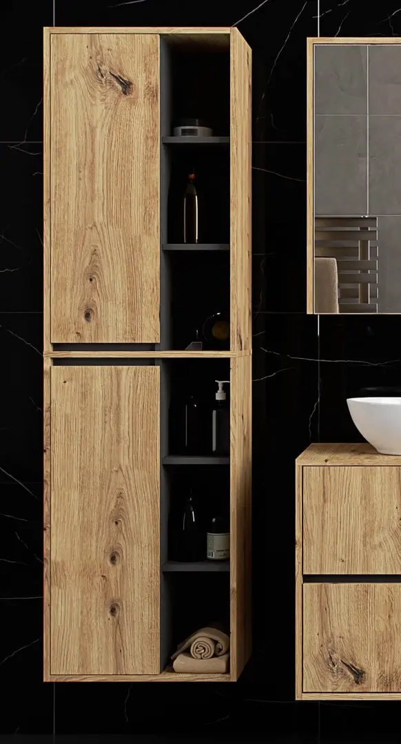 Dulap suspendat Akord Vami W50 2D6P (Artisan Oak/Graphite Grey)